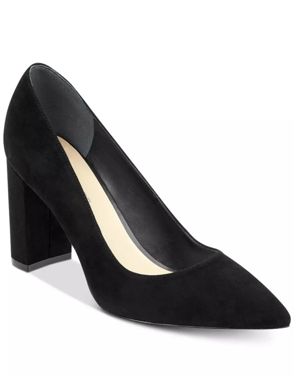 Marc Fisher Womens Viviene High Block Heel Pumps Black Suede Size 6.5M Defected